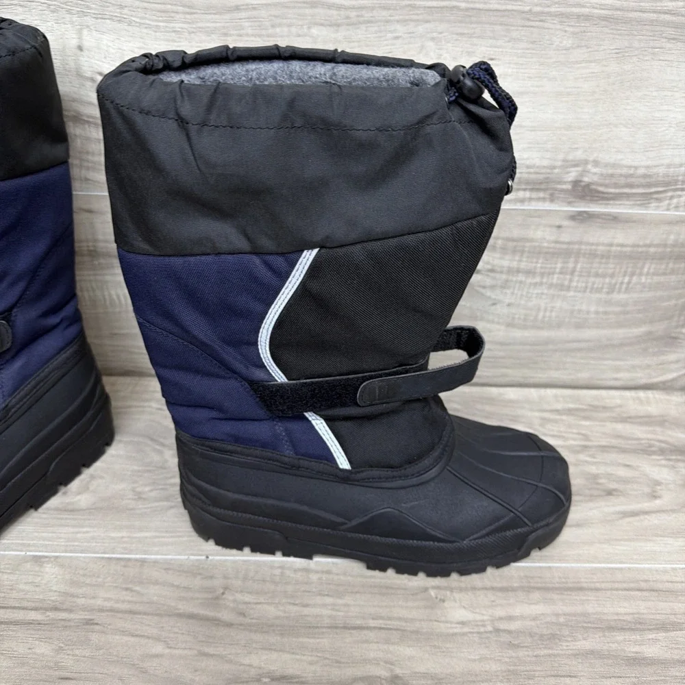 LL Bean Northwoods Snow Boots Boys Youth Size 7 Felt Lined Waterproof Blue